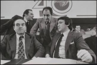 Italian Socialists Nino Nori, Enrico Manca, Giovanni Mosca and Claudio Signorile