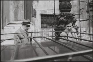 Communist Party member Giorgio Napolitano (who later became the longest serving president of Italy) gets into a car with Socialist Party member Claudio Signorile