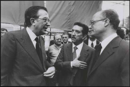 Christian Democrat members Nicola Signorello, Giulio Andreotti and Franco Evangelisti
