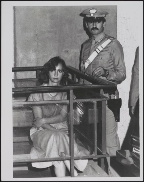 Giuliana Conforto being tried for her involvement in Aldo Moro's kidnapping by the Red Brigade