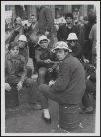 Factory workers on strike