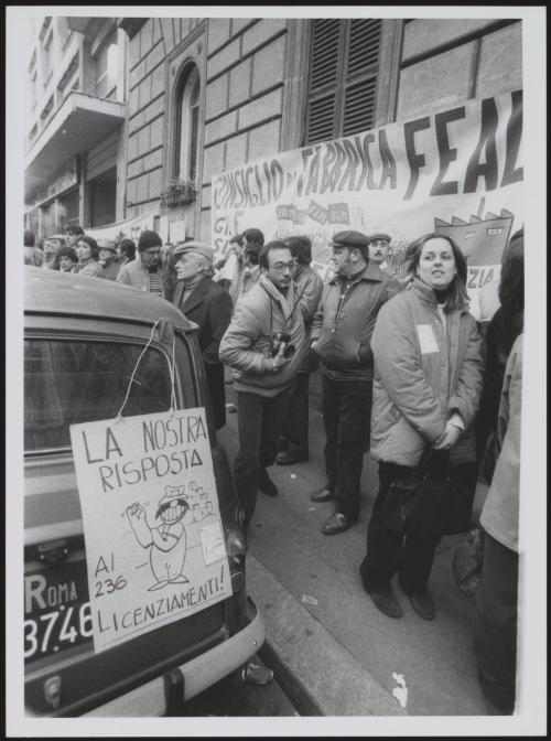 Factory workers on strike after workers being laid off 