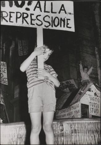 Children in a protest over housing and rent