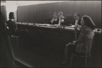 Producer and Playboy, Pier Luigi Torri being examined in the courthouse for the "Number One" night club drugs trial 