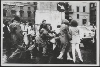 Police and demonstrators 