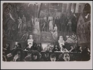 Rome: Students in the assembly hall in Sapienza University