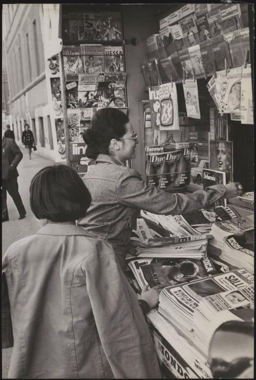 The former Prison vice-director who was married to murderer Marino Vulcano photographed buying a magazine