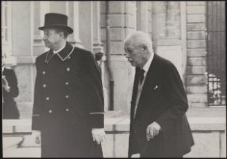 British prime minister Harold Macmillan at the Egmont Palace, Brussels