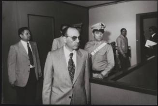 Giacomo Micalizio preparing to be tried in the 'Borghese Coup'