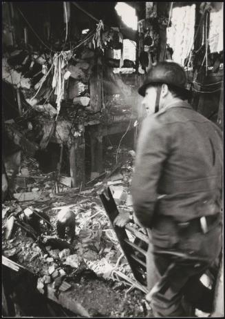 Destruction in the aftermath of an explosion 