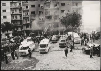 Destruction in the aftermath of an explosion 