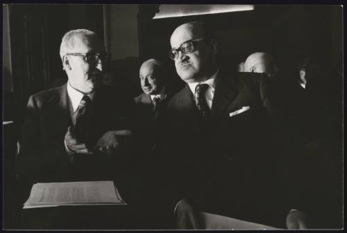 Two lawyers, De Cataldi and Miconi, during a hearing against the Mafia and Raffaele Cutolo's  Nuova Camorra Organizzata (NCO)