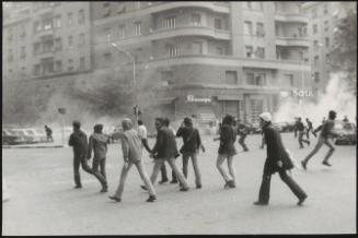 Masked rioters, Balduina, Rome