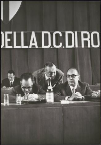 Nicola Signorello and Amerigo Petrucci at a Christian Democrats meeting, Rome