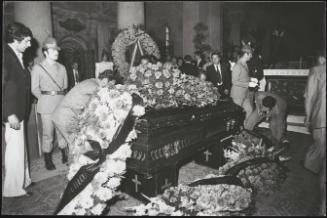 The funeral of magistrate Vittorio Occorsio after his assassination by the neo-fascists on 10 July 1976