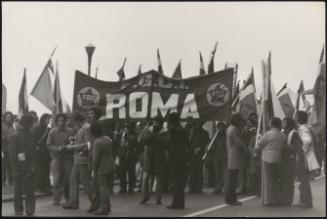 Members of the The Italian Communist Youth Federation (FGCI) at a Pro Chile demonstration  in Rome
