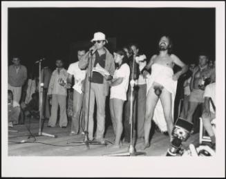 Poet Dario Bellezza during a performance 