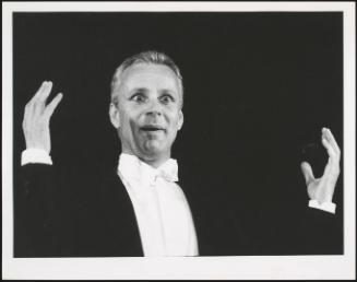 A portrait of actor Paolo Poli