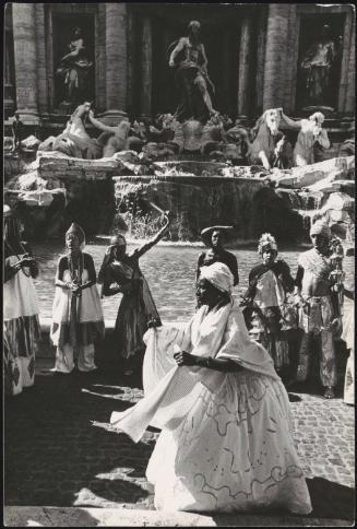 African folk groups performing in front of the Trevi Fountain, 1986