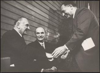 Business men Carlo Pesenti, Furio Cicogna and Esso's Piero Cazzaniga 