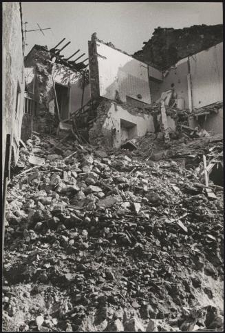 Rubble and collapsed buildings, part of the destruction from the Belice earthquake in 1968, Sicily