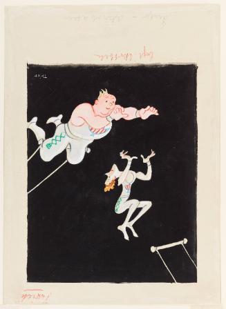 Acrobats on the Trapese (Paul, please don't tickle) from Lustige Blatter, No.9, February 26, 1933 (recto); Trapeze (verso)