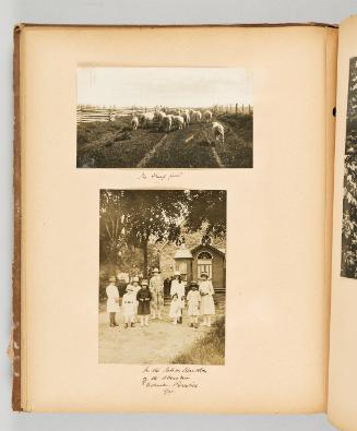 [Abenaki and sheep fold] Page 36 of Quebec II; from collection of Canadian albums compiled by Edith S. Watson, 1890s-1930s

