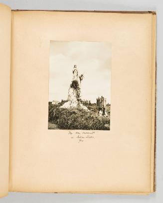 The war monument in Indian Lorette, Que. Page 27 of Quebec II; from collection of Canadian albums compiled by Edith S. Watson, 1890s-1930s
