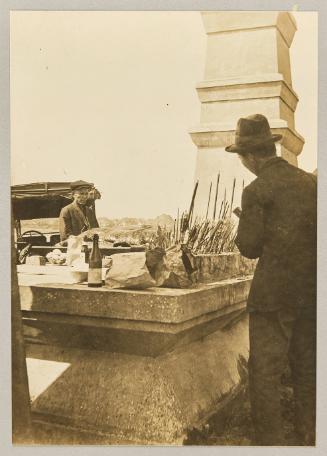 Chinese celebration for the dead, lighting the life sticks, Victoria, B.C.