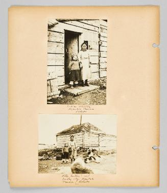 [Indigenous children and their huskies in Labrador] [Page 70 of Children album]