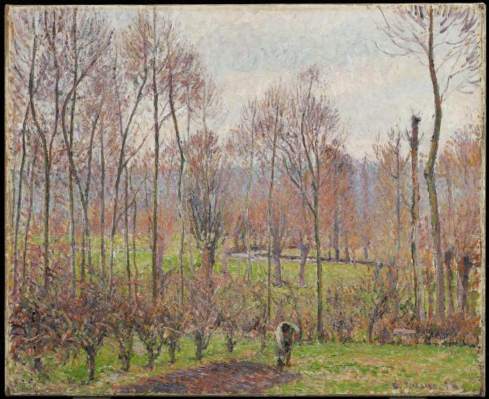Peupliers, temps gris, Éragny