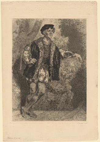 Fernand, grand troisième role du Thèâtre de Montparnasse, en costume de seigneur
