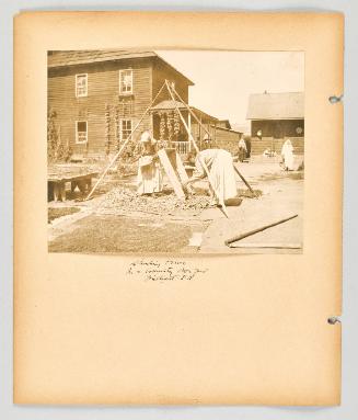 Shucking beans. In a community door yard, Brilliant, B.C [Page 54 of The Doukhobors II album]
