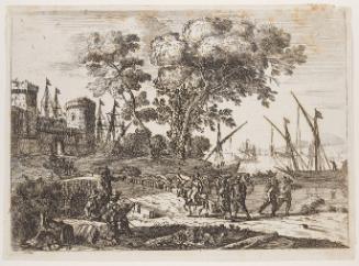 Coast scene with an artist