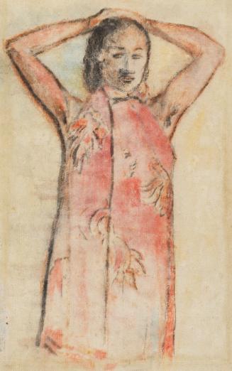 Tahitian Girl in Pink Pareu