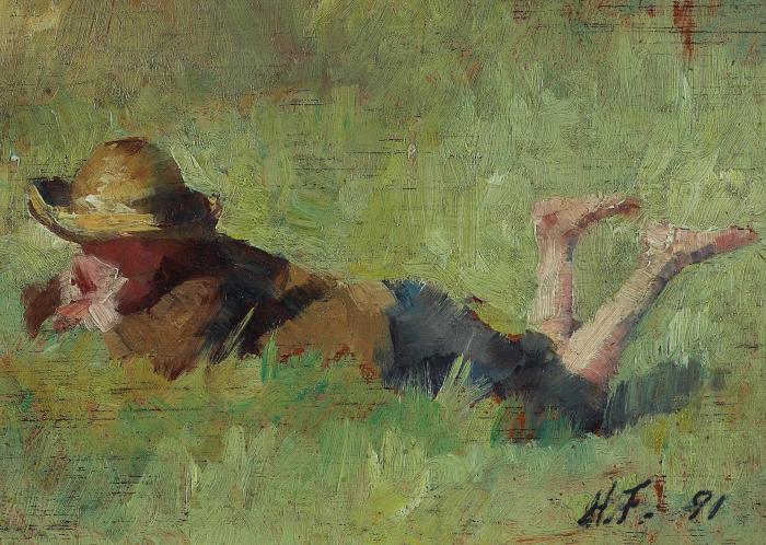 Boy Lying in Grass