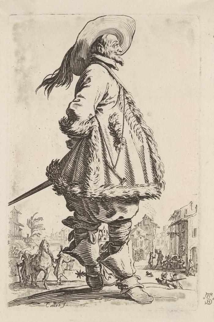 Le gentilhomme au Manteau borde de Fourrures tenant ses mains derriere le dos from The Nobility of Lorraine