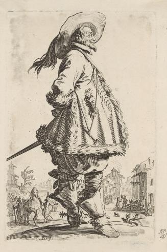 Le gentilhomme au Manteau borde de Fourrures tenant ses mains derriere le dos from The Nobility of Lorraine