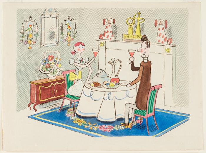 Dining Together   Plate 21 from "Doll-Land"
