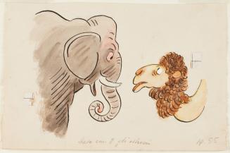 Charlie the Camel Argues with Oscar, Illustration for Page 55-56 The Animals' Conference