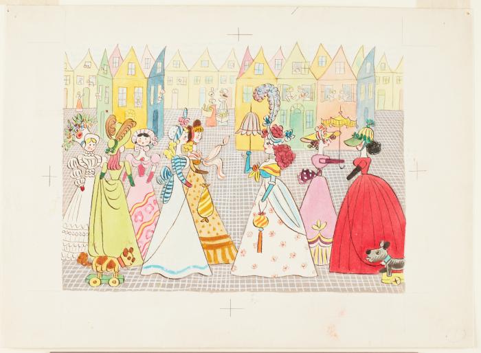 The Inhabitants of Doll-Land Walking in the Sunshine   Plate 2 from "Doll-Land"