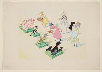 Feeding Their Pets   Plate 5 from "Doll-Land"