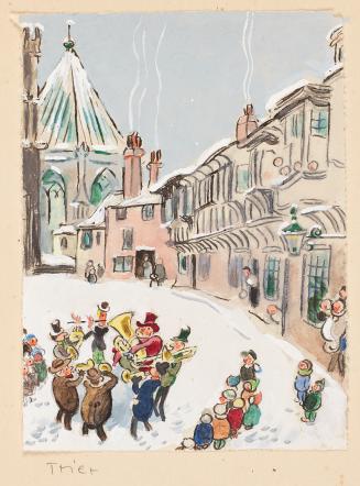 Brass Band in Town Square in Winter
