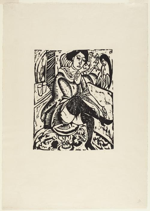 Woman Tying her Shoe