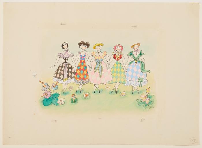 Pretty Maidens in the Meadow, Page 19 from Fridolins Harlekinder