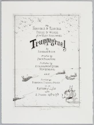 Colophon of The Horrible & Terrible Deeds & Words of the Very Renowned Trumpagruel