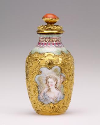 Snuff Bottle, with portrait of European lady