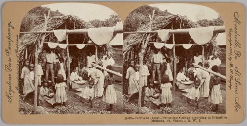 Garifuna People at Home, Preparing Cassava According to Traditional Methods, St. Vincent