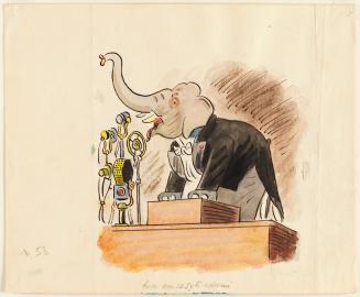 Oscar the Elephant's Speech, Illustration for page 58 from The Animals' Conference