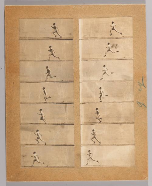 Run of an athlete at the International Games, Paris (sequence of 14 images)